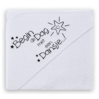 Badcape "Begin de dag met een dansje" Badcape "Begin de dag met een dansje"