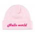 Babymutsje "Hello world"