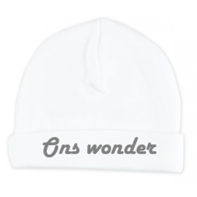 Babymutsje "Ons wonder"