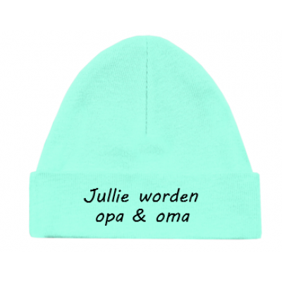 Babymutsje "Jullie worden oma & opa"