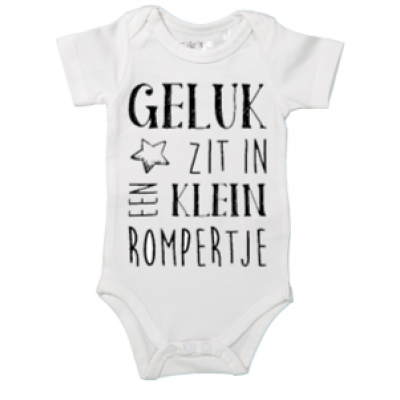 Rompertje "Geluk zit in een klein rompertje" Rompertje "Geluk zit in een klein rompertje"