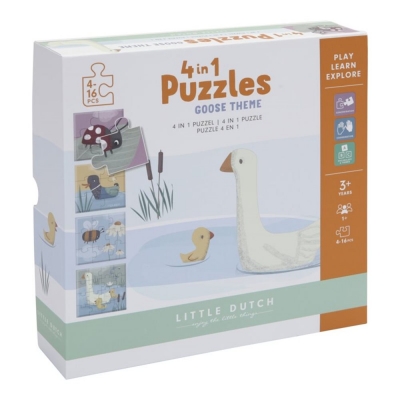 Puzzel gans 4 in 1 van Little dutch