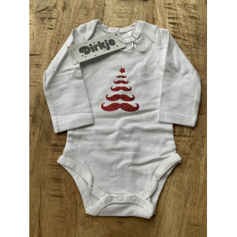 Romper maat 50/56 "Kerstboom snorretjes"