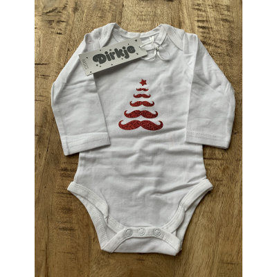 Romper maat 50/56 "Kerstboom snorretjes" Romper maat 50/56 "Kerstboom snorretjes"