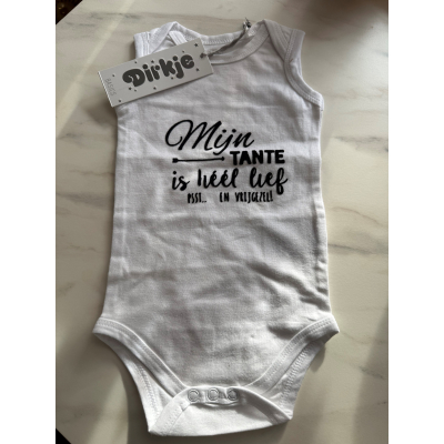 Romper maat 62/68 "Mijn tante is heel lief"