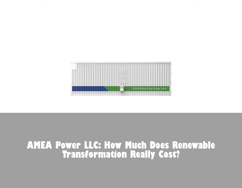 AMEA Power LLC: How Much Does Renewable Transformation Really Cost?