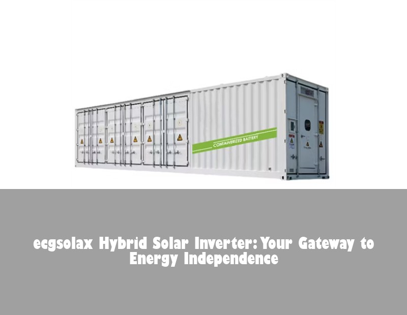 ecgsolax Hybrid Solar Inverter: Your Gateway to Energy Independence