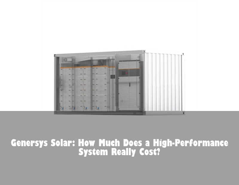 Genersys Solar: How Much Does a High-Performance System Really Cost?