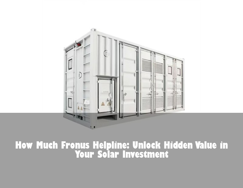 How Much Fronus Helpline: Unlock Hidden Value in Your Solar Investment