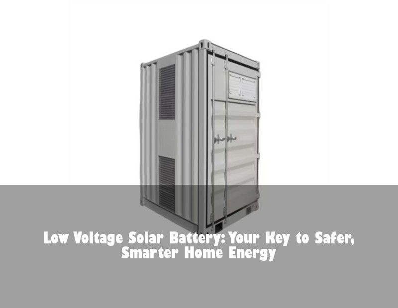 Low Voltage Solar Battery: Your Key to Safer, Smarter Home Energy