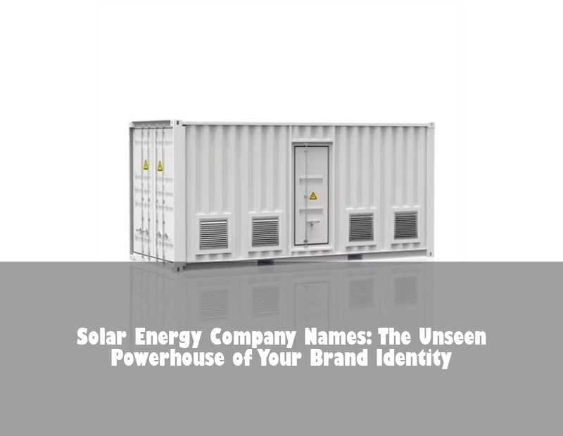 Solar Energy Company Names: The Unseen Powerhouse of Your Brand Identity