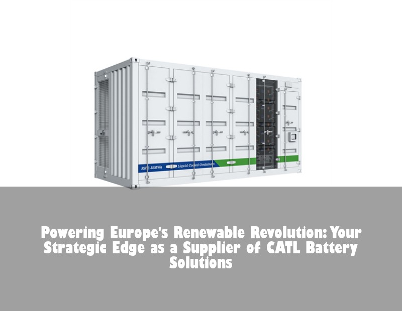 Powering Europe's Renewable Revolution: Your Strategic Edge as a Supplier of CATL Battery Solutions